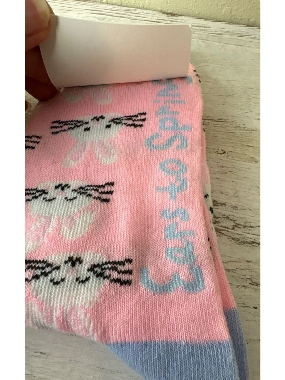 Happy Easter Bunny Crew Socks Pink & Blue Fits Shoe Sizes 5-9 Polyester Blend
